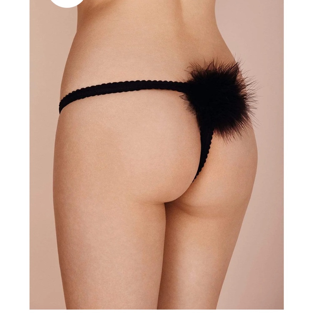 Baby Pink Thong Panty with Baby Pink Pom Pom